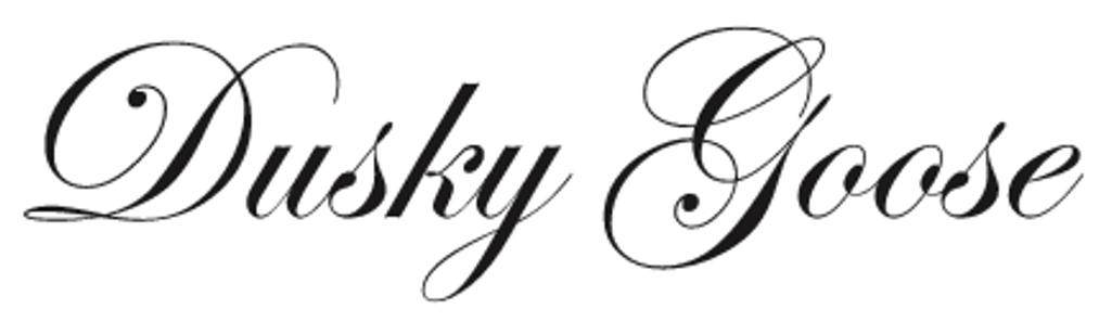 Dusky Goose Title in Cursive